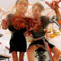 Fetish gals Leny Wild Nessa Devil make some wet and messy foodplay action