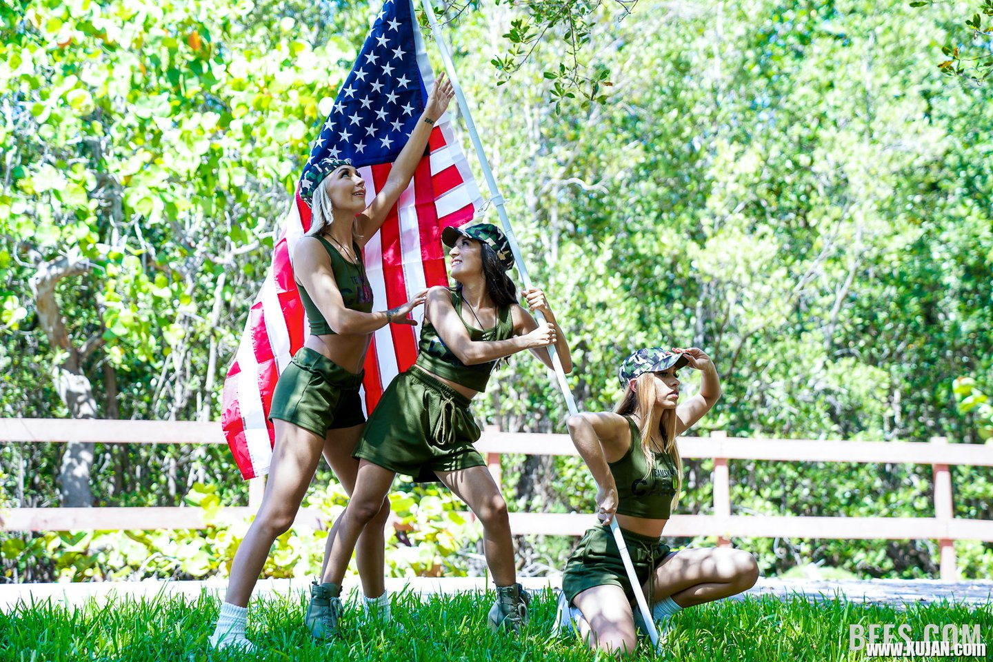 Patriotic chicks Freya von Doom Khloe Kapri Chloe Temple share same dick - Photo #649329