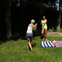 Lola Myluv and Whitney Conroy outdoor lesbian Fun