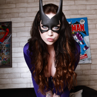 Buxom cosplay babe Harmony Reigns flashing nice melons and tattoos