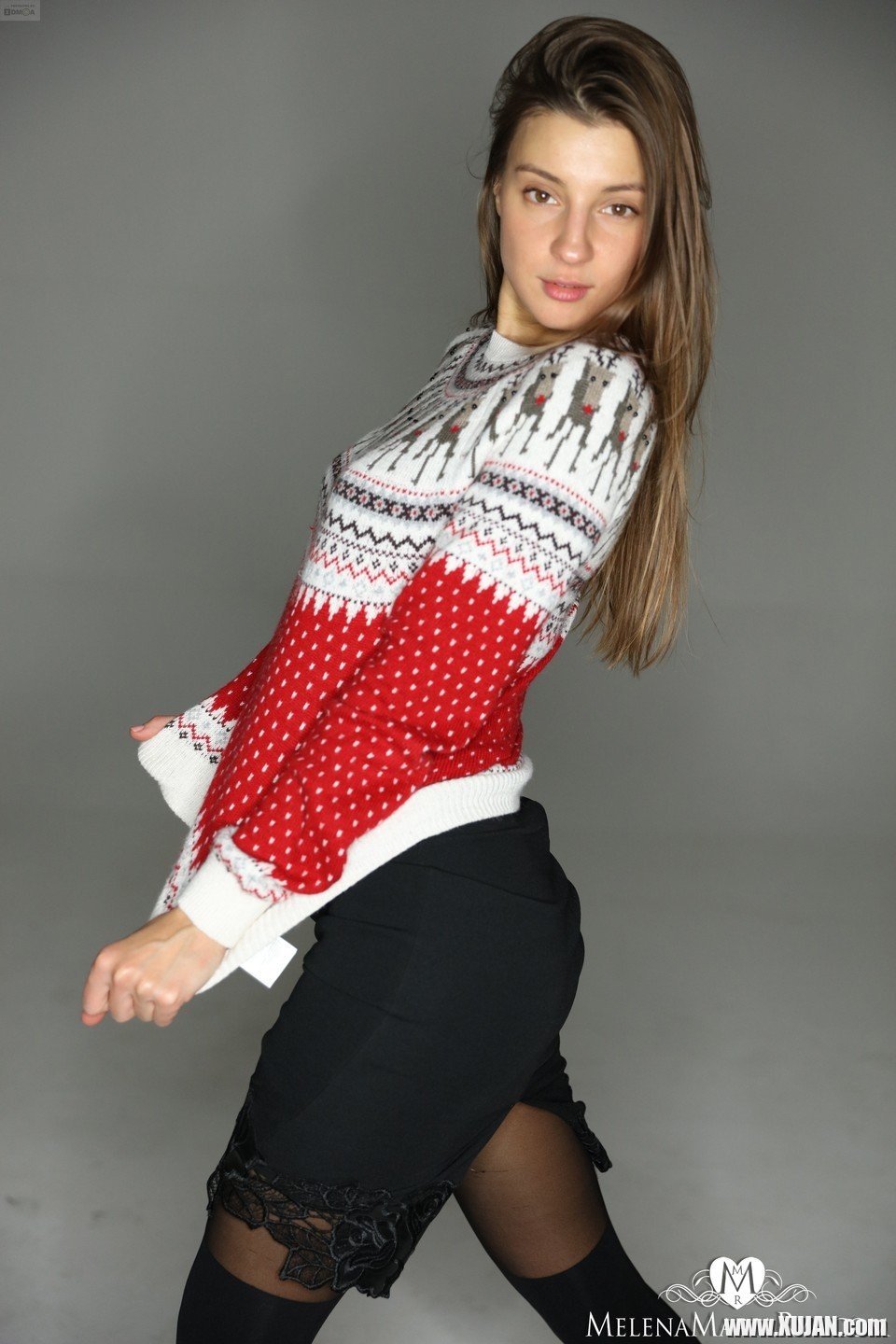 Lovely Melena Maria Rya posing in her new sweater and pantyhose - Photo #664362