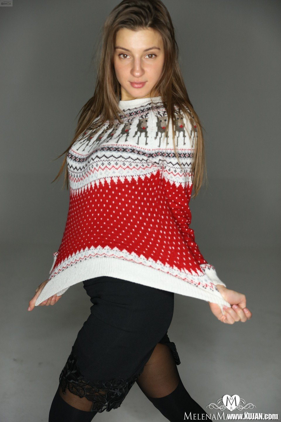Lovely Melena Maria Rya posing in her new sweater and pantyhose - Photo #664363