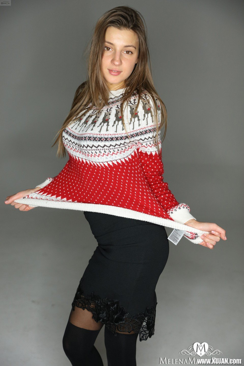 Lovely Melena Maria Rya posing in her new sweater and pantyhose - Photo #664366