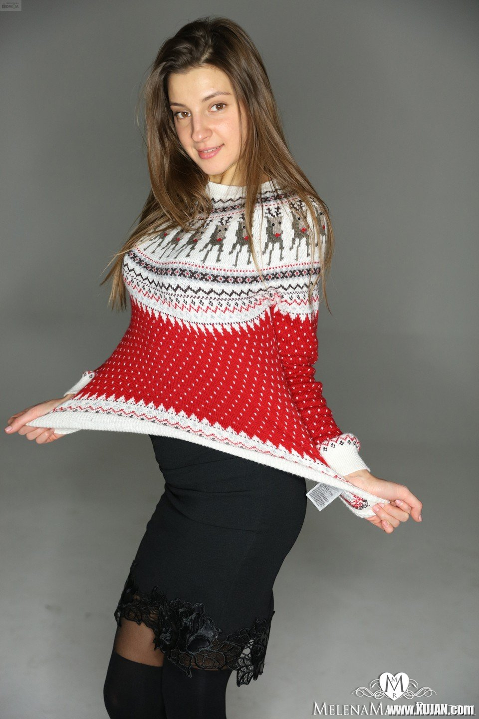 Lovely Melena Maria Rya posing in her new sweater and pantyhose - Photo #664367