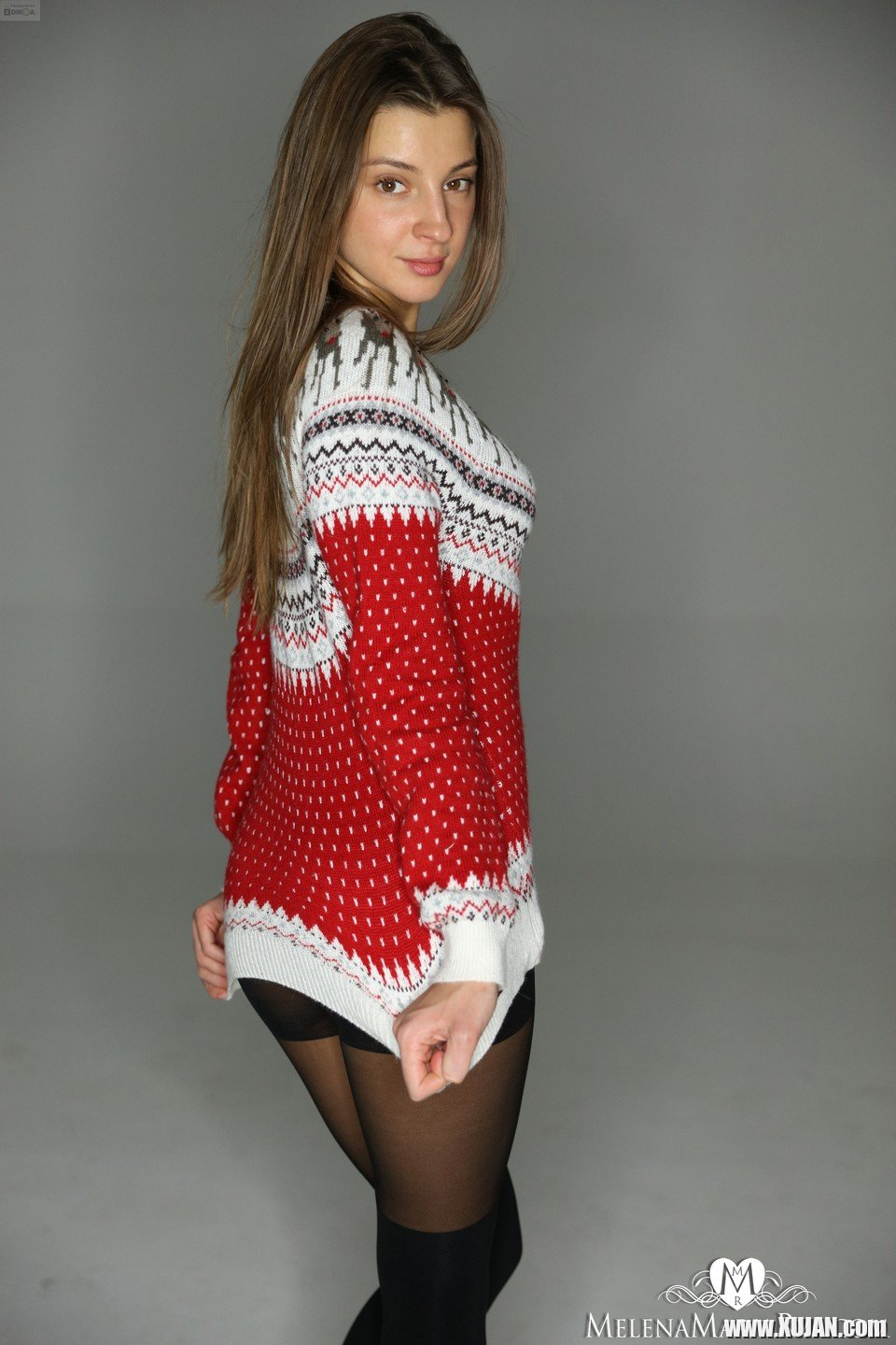 Lovely Melena Maria Rya posing in her new sweater and pantyhose - Photo #664375