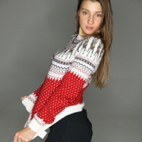 Lovely Melena Maria Rya posing in her new sweater and pantyhose