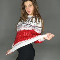 Lovely Melena Maria Rya posing in her new sweater and pantyhose