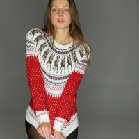 Lovely Melena Maria Rya posing in her new sweater and pantyhose