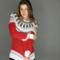 Lovely Melena Maria Rya posing in her new sweater and pantyhose