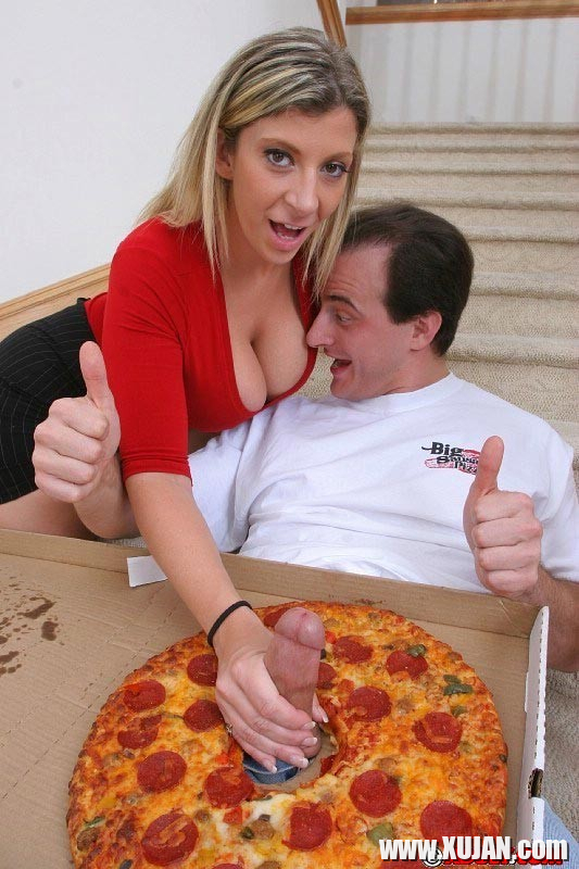 Blonde slut with big tits hardcore pizza fuck two cocks - Photo #666616