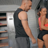 Sporty and thirsty bitch Lana Roy gets exposed in the locker room