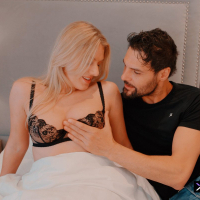 Busty beauty Lana Rose enjoys sucking and taking dick in her shaved pussy