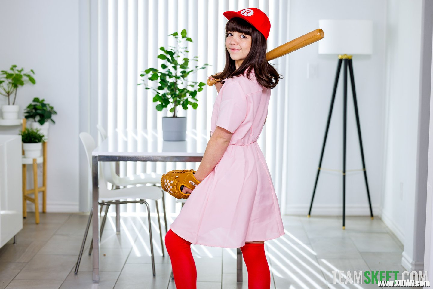 Young and tiny baseball fan Mochi Mona craves for a big and thick meatpole - Photo #672888