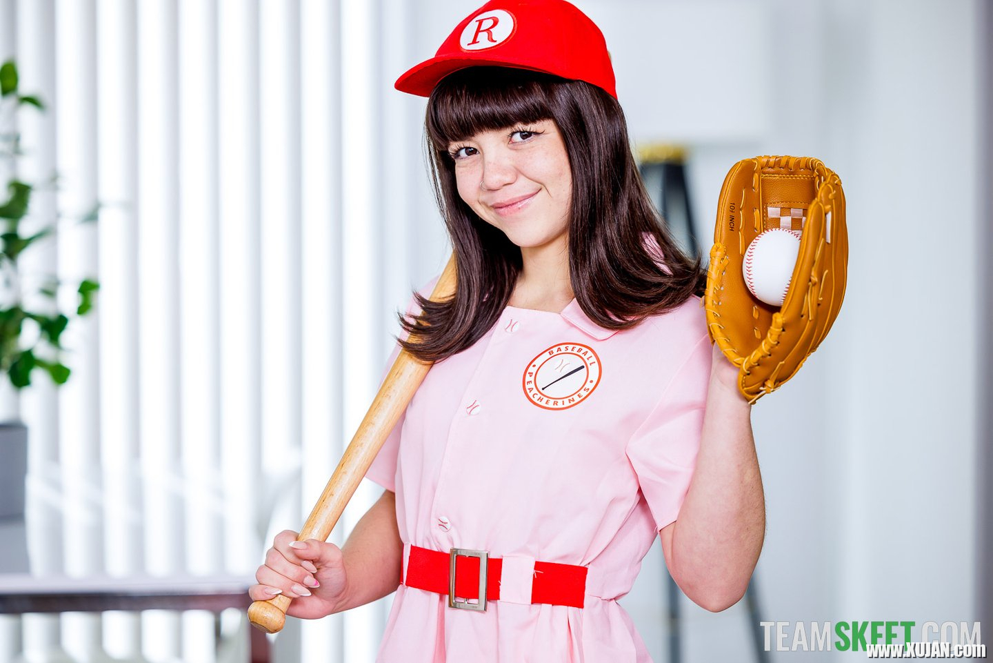 Young and tiny baseball fan Mochi Mona craves for a big and thick meatpole - Photo #672889