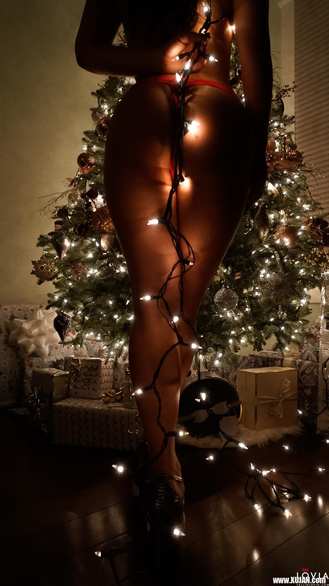 Hot Eva Lovia wraps herself in Christmas lights - Photo #673520