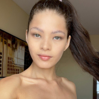Tattooed sweetie Irene Rouse strips down and shows her slim body