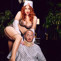 Slutty redhead nurse Maitland Ward gets horny shamelessly fucks a patient