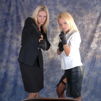 Frankie Babe and a Hottie pose in classy Outfits