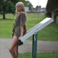 Hayley Marie Coppin showing off her nice boobies outdoors