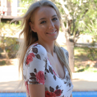Pretty Hayley Marie Coppin showing her nice boobs by the pool