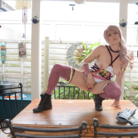 Hot cosplayer Samantha Bentley uses a butt plug