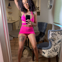Exotic Ariana Aimes in a pink dress swallows dick