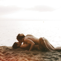 Brunette girl Julia Roca banged doggystyle on the beach by Bel Gris