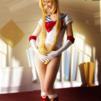 Cosplay girl Stacy is fighting evil by moonlight