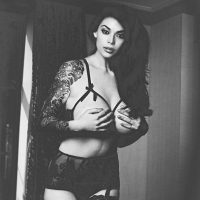 Tera Patrick showing Her Tits in hot Black White