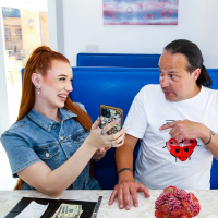 Cock hungry redhead waitress Madison Morgan craves for a big cock