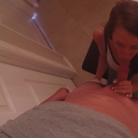 Hot milf Reagan Foxx gets down on her knees to suck a cock