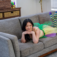 Tiny asian vixen Lulu Chu bends over for some intense banging
