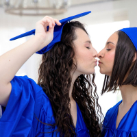 Busty graduated students Liz Jordan Hailey Rose enjoy some FFM threesome