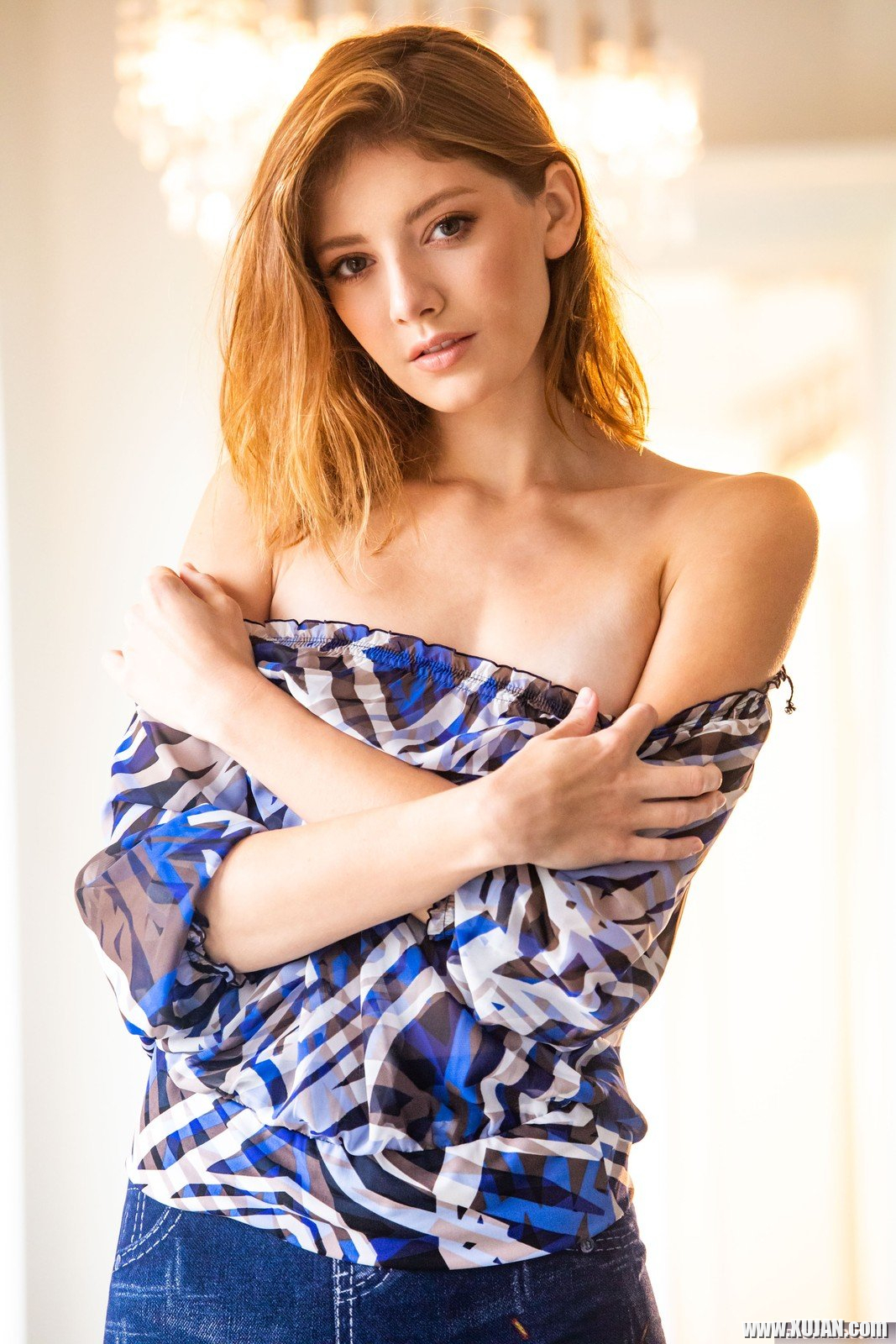 Petite Girl Blaire Ivory Strips and Poses Erotically - Photo #718715
