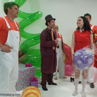 Raunchy Veruca James enjoys herself in a Gangbang