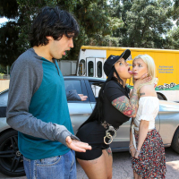 Emma Rosie and her boyfriend get exposed y nasty cop Payton Preslee