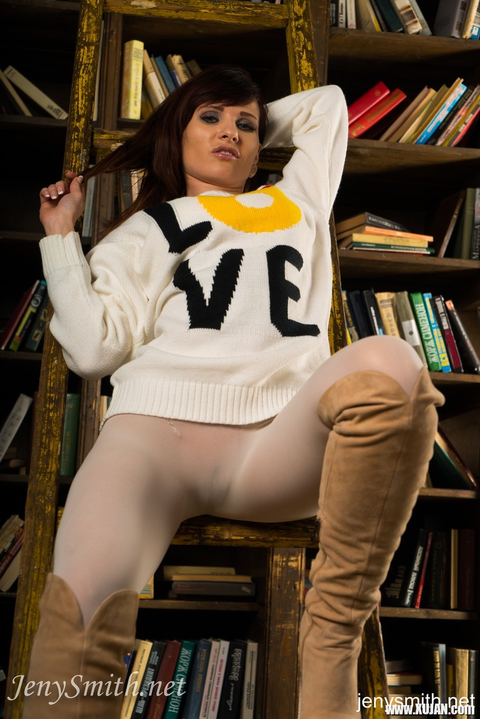 Pretty MILF Jeny Smith unveils her nice tits in the library - Photo #745517