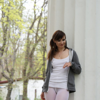 Sexy hottie Jeny Smith posing in white pantyhose outdoors