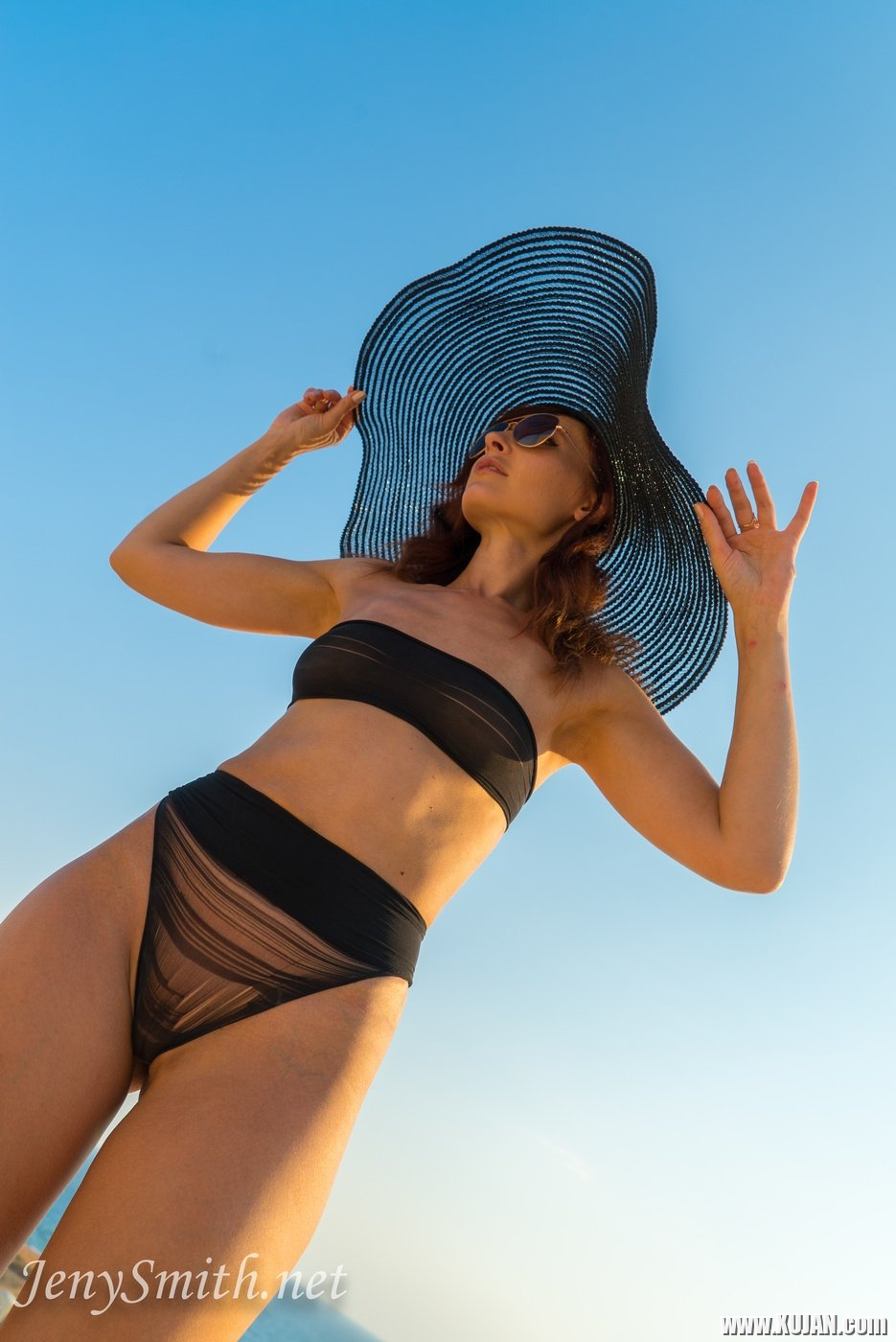 Sweet chick Jeny Smith posing in a black bikini outdoors - Photo #745700