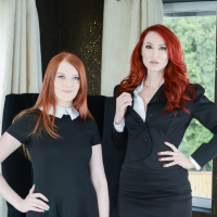 Redhead beauties Kendra James and Cherry Fae having passionate fucking