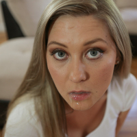 Clothed amateur Addison Lee giving long cock ball sucking oral sex