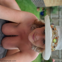 Camilla Creampie loves showing off her big boobs outdoors