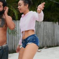 Horny Adriana Maya gets screwed in a backyard