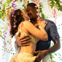 Hot brunette bitch Adriana Chechik bends over for a huge black cock