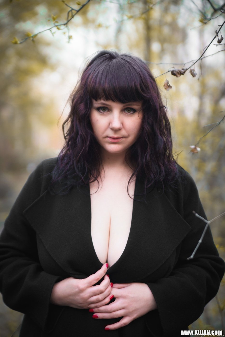 Katrin Porto teasing with her big tits and hairy pussy outdoors - Photo #767219