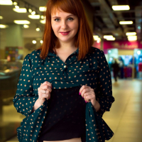 Redhead Katrin Porto showing her big boobs in public
