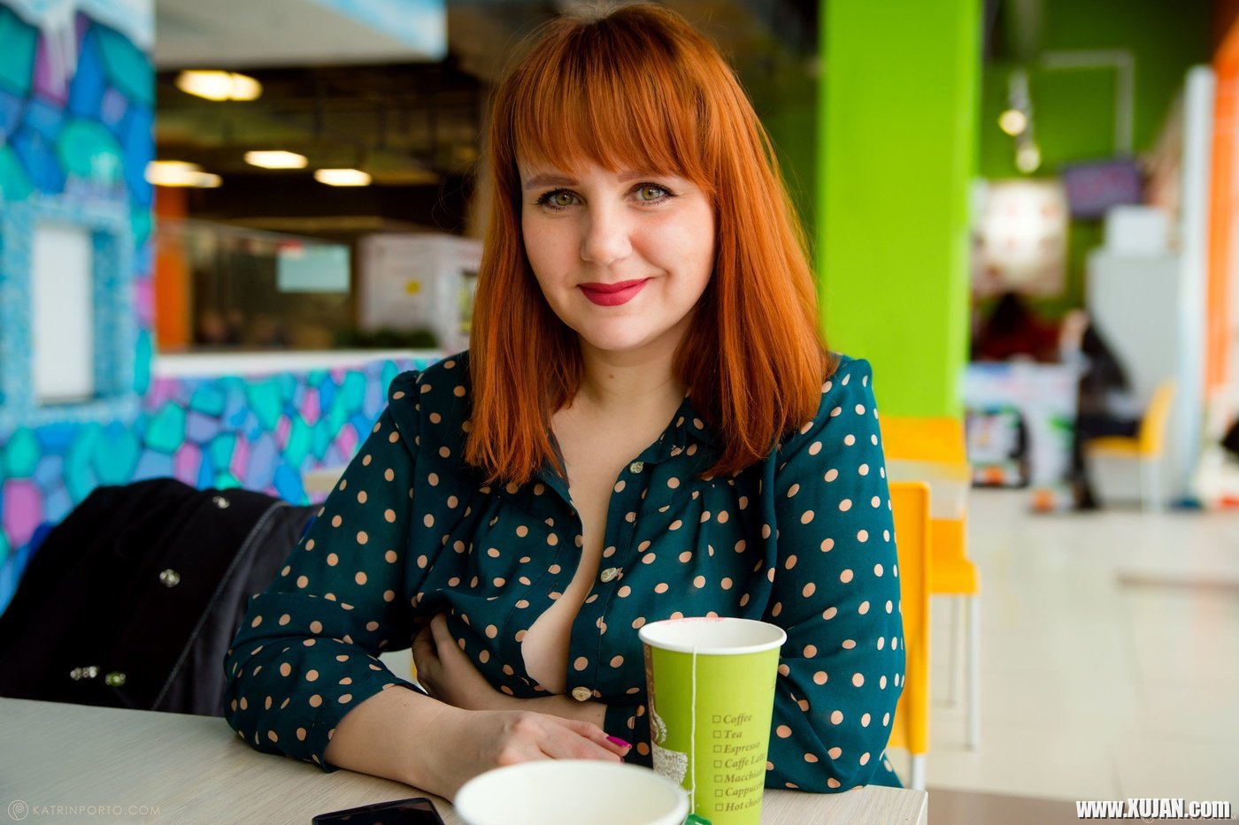 Redhead Katrin Porto showing her big boobs in public - Photo #767278