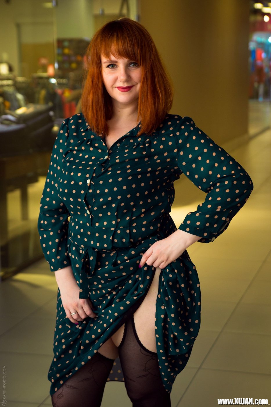 Redhead Katrin Porto showing her big boobs in public - Photo #767289