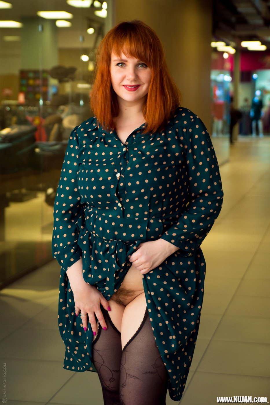 Redhead Katrin Porto showing her big boobs in public - Photo #767290