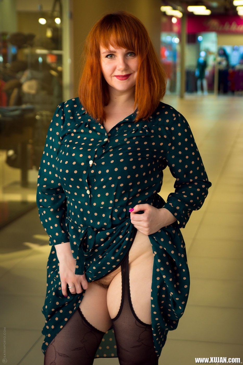 Redhead Katrin Porto showing her big boobs in public - Photo #767291